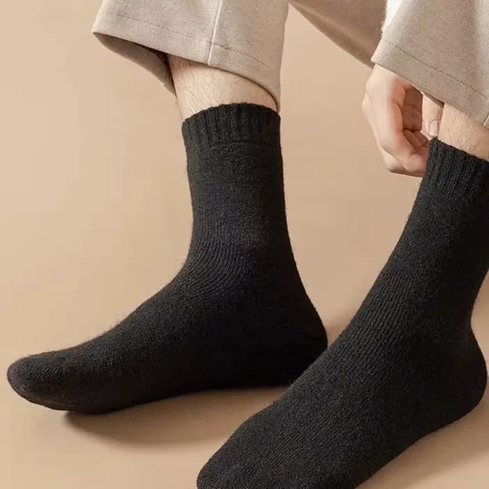 4 paires/lot hommes hiver Super épais chaussettes thermiques laine