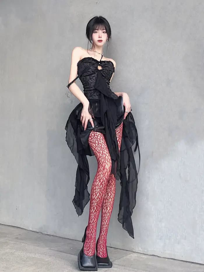 Collants en toile de sirène, collants pour jambes, ajouré, Sexy, noirs, populaires avec la même collection