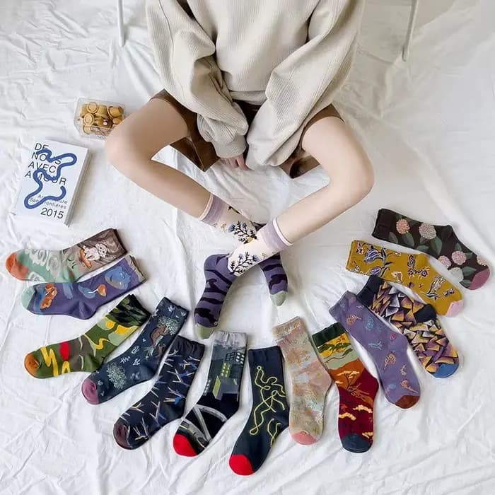 Chaussettes de rue peinture à l'huile française pour hommes et femmes