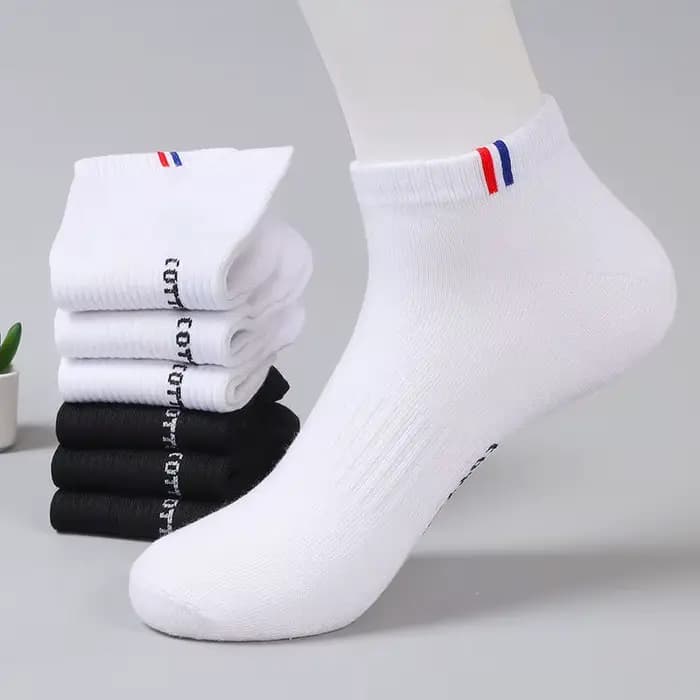5/10 paires 1 Lot chaussettes hommes été mince Tube bas respirant blanc noir rayé cadeau Sport cheville