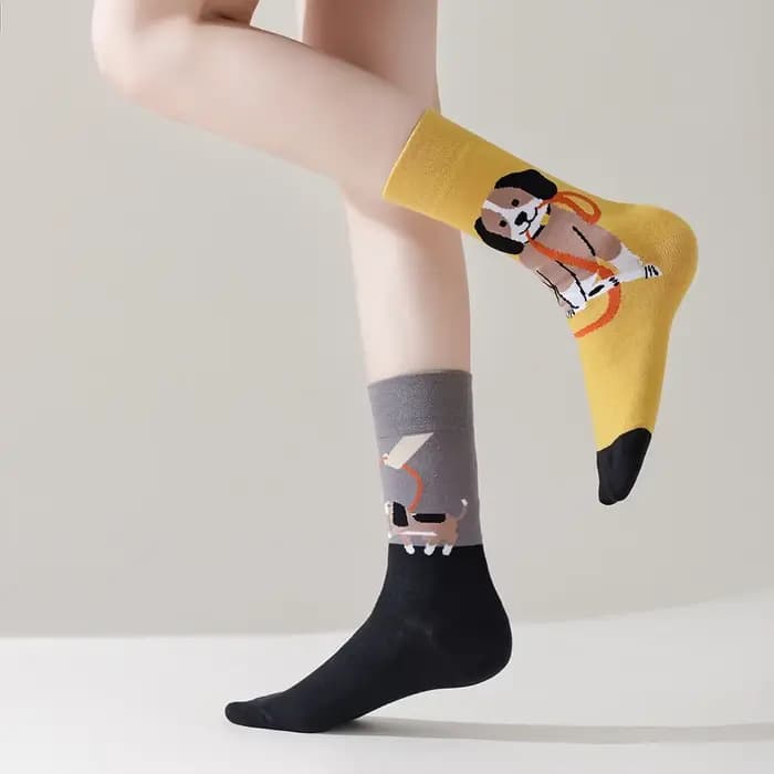 Chaussettes mi-mollet en coton pour hommes et femmes