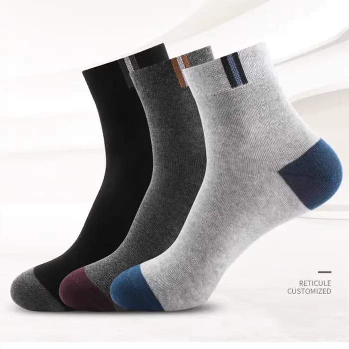 5 paires de chaussettes mi-mollet pour hommes, chaussettes confortables en coton pour le travail et les loisirs, avec un style sportif coloré, chaussettes mi-mollet classiques