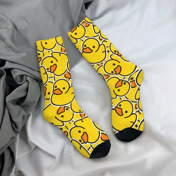 Chaussettes de canard jaune décontractées pour hommes et femmes