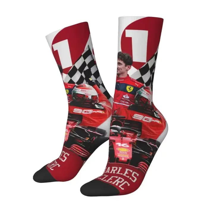 Formule un pilote de course Leclerc Charles chaussettes d'équipage pour hommes unisexe mignon printemps été automne