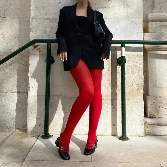 Collants rouges en velours pour femmes, Lingerie Slim coréenne, Leggings en dentelle, chaussettes gothiques, accessoires pour vêtements de fête, nouvelle collection