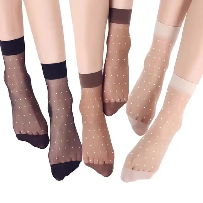 Chaussettes en soie à pois pour femmes