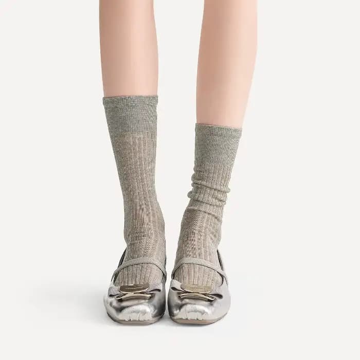 Kave 2026 Nouvelles chaussettes fines blanches mi-mollet pour femme