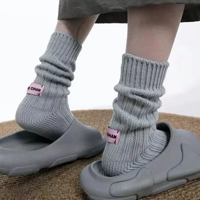 1 Paire de Chaussettes Tendance Épaisses Automne-Hiver