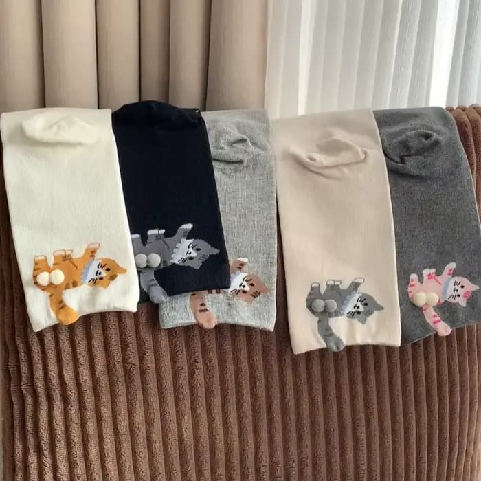 Chaussettes pour femmes nouveau dessin animé coréen drôle Kitty Kawaii Verstaile mignon mi Tube