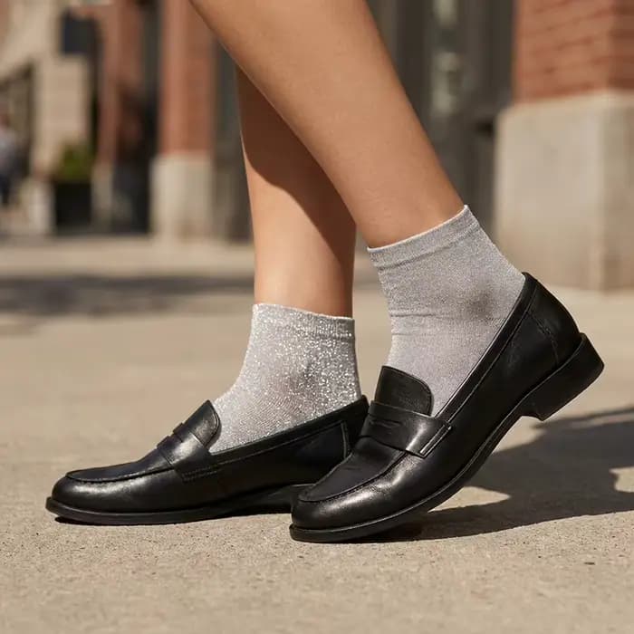 5 paires de chaussettes courtes métalliques scintillantes pour femmes