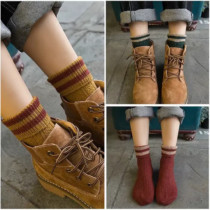 Kawaii femmes hiver chaud doux laine rayé longues chaussettes floues pour fille douce maison intérieur sol dormir audacieux lignes serviette chaussette cadeau