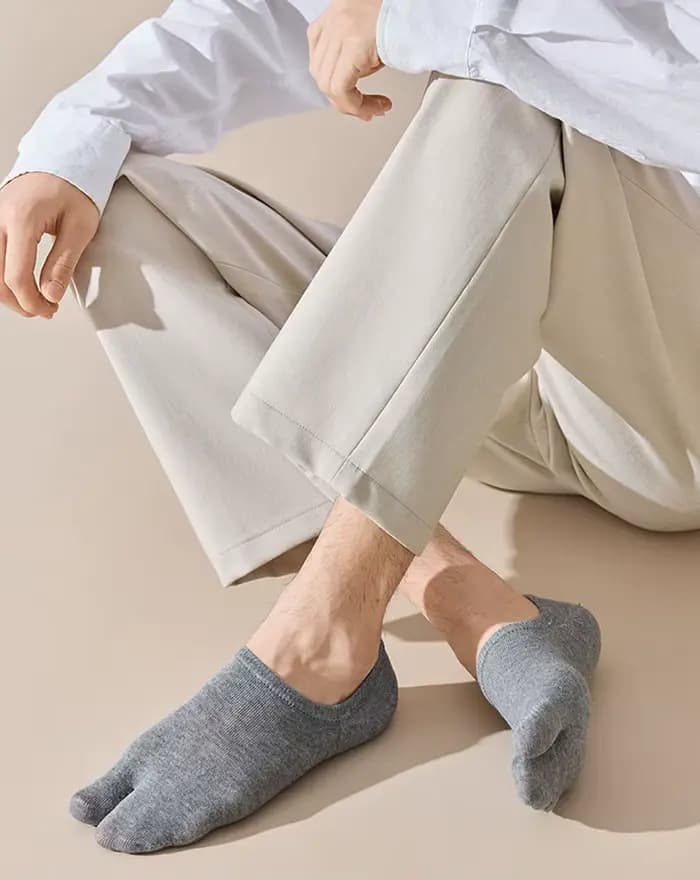 Chaussettes d'été fines et invisibles à 2 orteils pour hommes