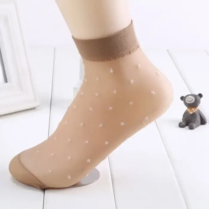 Chaussettes en soie à pois pour femmes