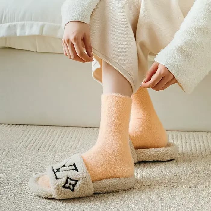 Chaussettes de genou en fourrure de vison pour femmes