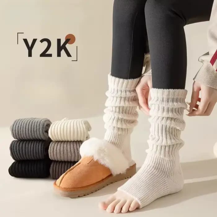 Lolita Y2k – chaussettes de mollet blanches longues