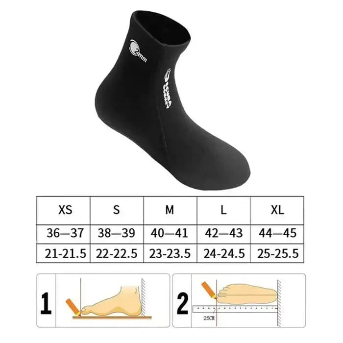 Chaussettes de plongée professionnelles en néoprène 2MM pour hommes et femmes