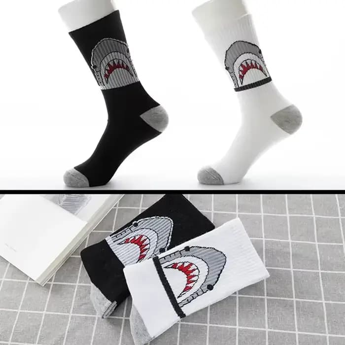 Chaussettes de haute qualité à motif de requin pour femmes et hommes