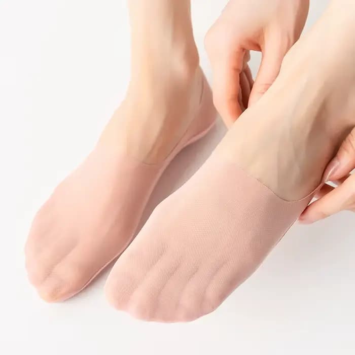 5 paires de chaussettes bateau invisibles pour femmes, pantoufles respirantes en Silicone antidérapantes, Ultra-fines, haute qualité, soie glacée élastique, bas Sox