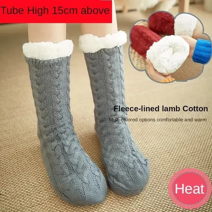 Chaussettes pelucheuses en chanvre moelleux pour femmes, douces, rayées, pour la maison, l'intérieur, l'hiver, chaudes, en peluche, antidérapantes, pantoufles thermiques épaisses, chaussettes de sol