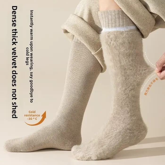 Cadeaux chaussettes de mollet en cachemire épaissi pour hommes couleur unie outils chauds