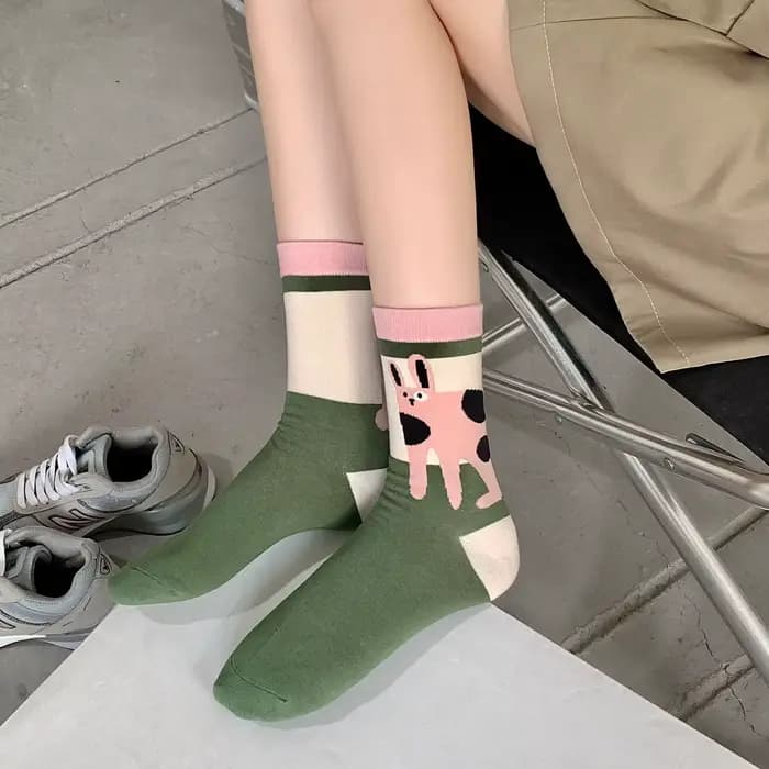 Chaussettes drôles 2025 mode Harajuku Vintage coton femmes