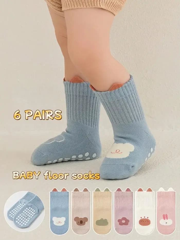 1/6 paires de chaussettes pour bébé pour le printemps et l'automne
