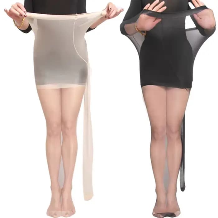 Haute élastique femmes Sexy bas collants grande taille été mince couleur de peau bas