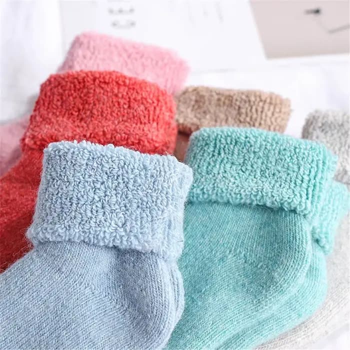 Chaussettes thermiques en laine véritable pour enfants