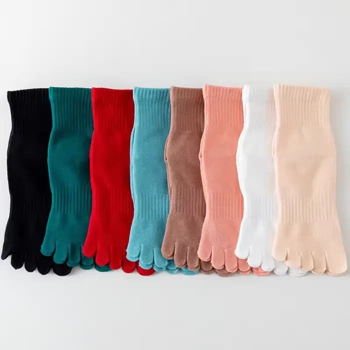 1 paire de chaussettes pour femmes en coton biologique à cinq doigts