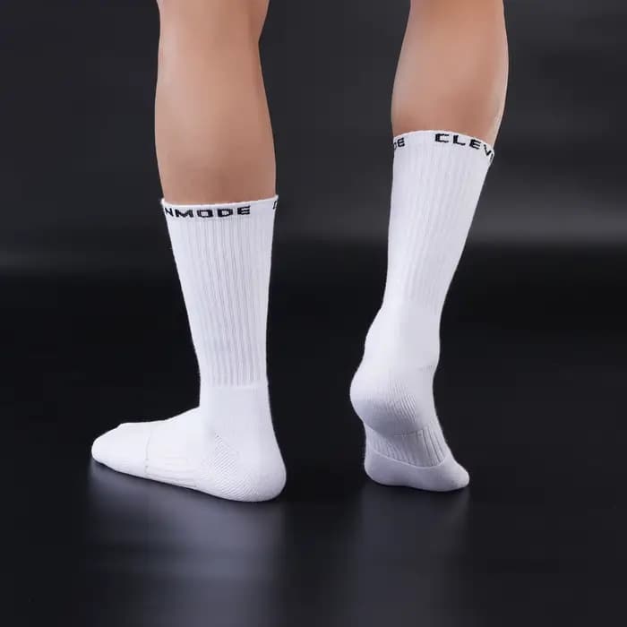 Chaussettes mi-mollet en tissu éponge blanc pour homme