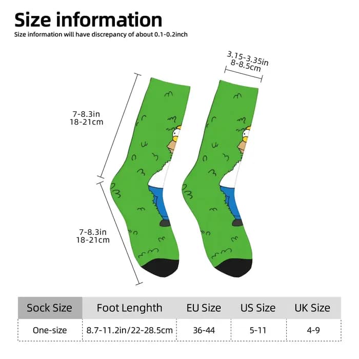 Chaussettes amusantes unisexes de dessin animé The S-Simpsons Homer pour l'automne et l'hiver