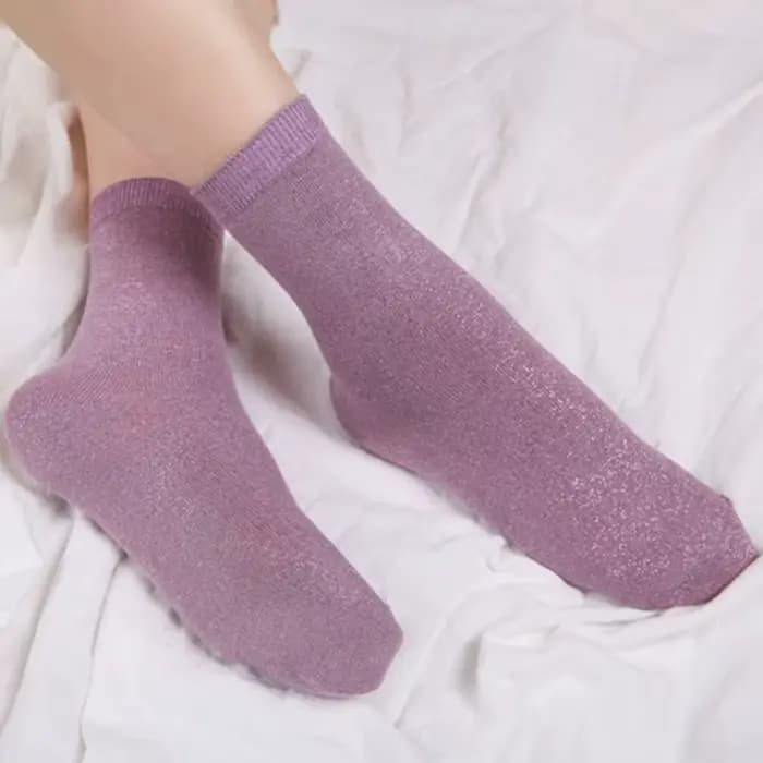 Femme chaussettes brillant mode filigrane femme chaussettes couleur bonbon brillant scintillant respirant coréen femmes mode chaussettes femme cadeaux