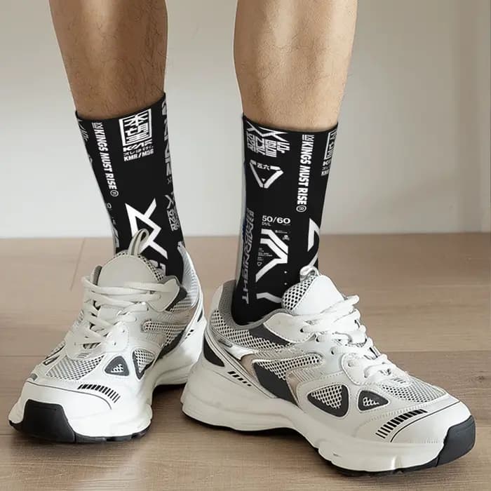 Chaussettes habillées Techwear personnalisées pour hommes et femmes, nouveauté chaude à la mode, chaussettes d'équipage de forme mécanique Cyberpunk