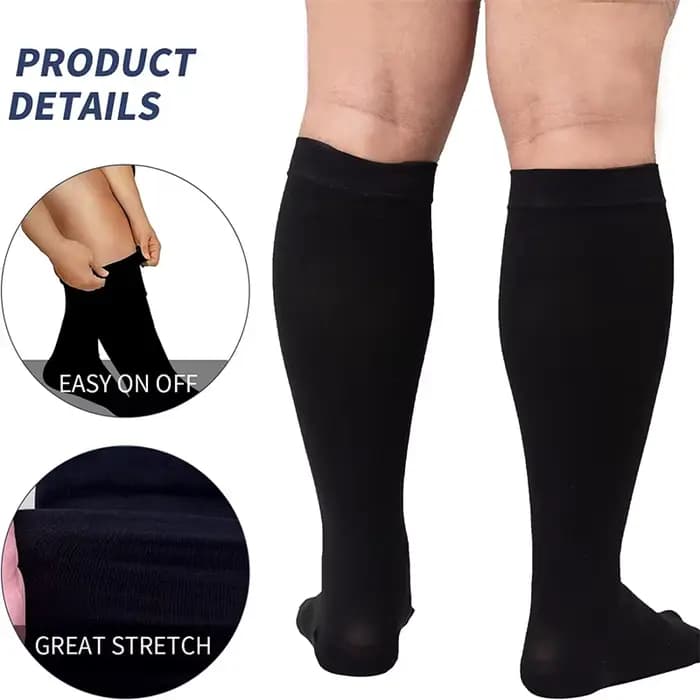 2XL-7XL grande taille chaussettes de Compression couleur unie femmes hommes sport course Yoga