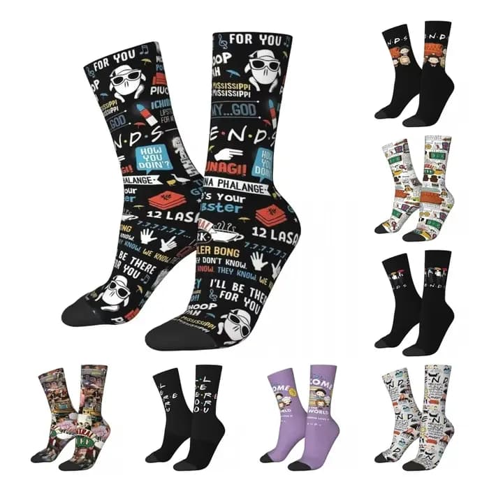 Amis série émission de télévision chaussettes hommes femmes décontracté dessin animé Central Perk