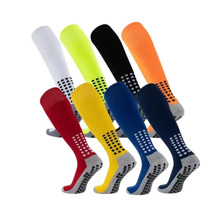 Chaussettes antidérapantes pour hommes, chaussettes de Football, antidérapantes sur le mollet, Baseball, Rugby, coussin épais, chaussettes athlétiques, blanc, noir, bleu