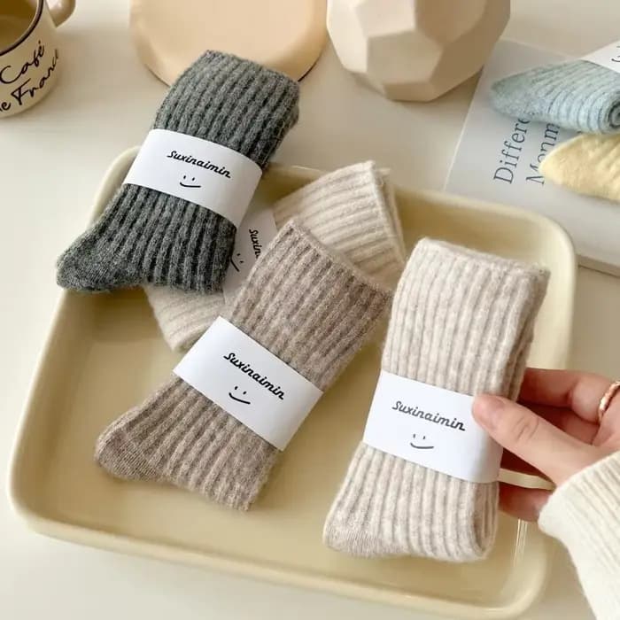 Laine cachemire épais hiver chaud femmes chaussettes