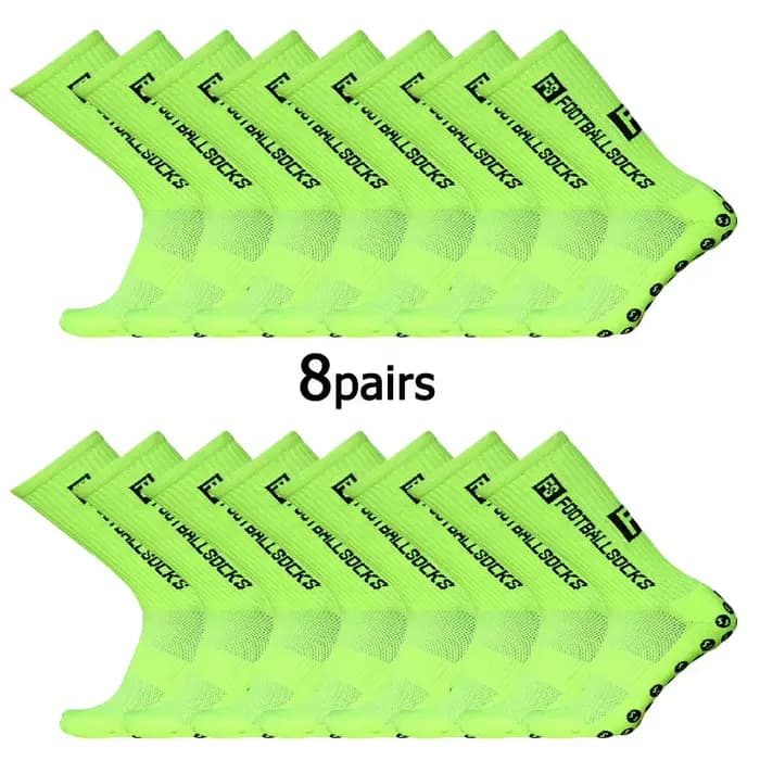 8 paires de nouvelles chaussettes de football collées à mi-tube FS pour l'entraînement sportif et la compétition