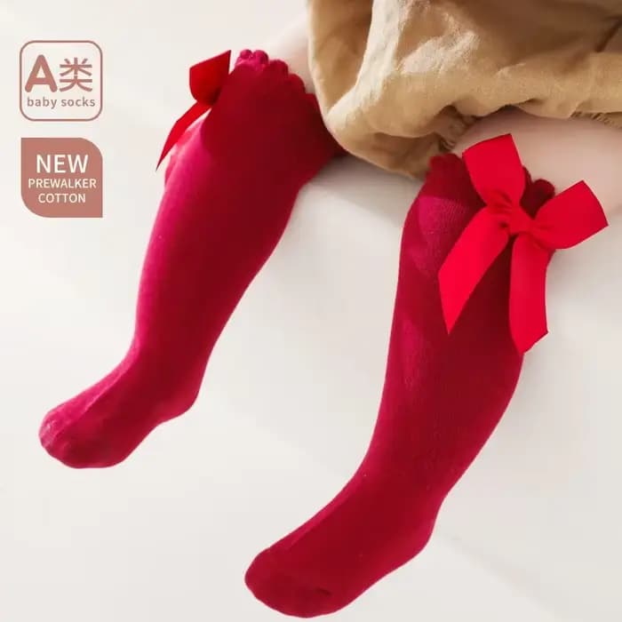 Chaussettes hautes avec nœud au genou pour bébés filles
