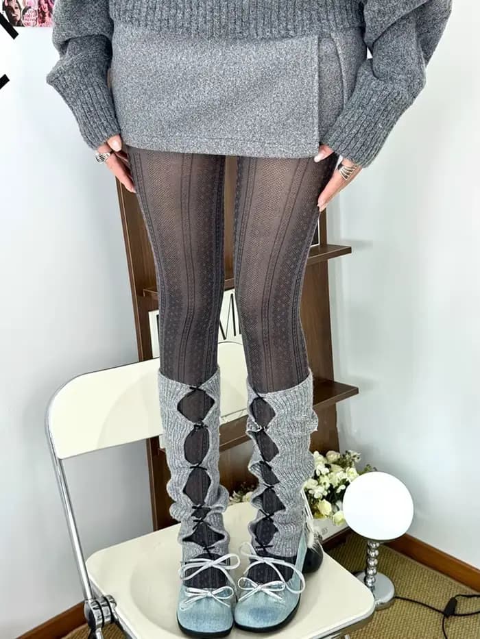 Collants Vintage à pois rayés pour femmes