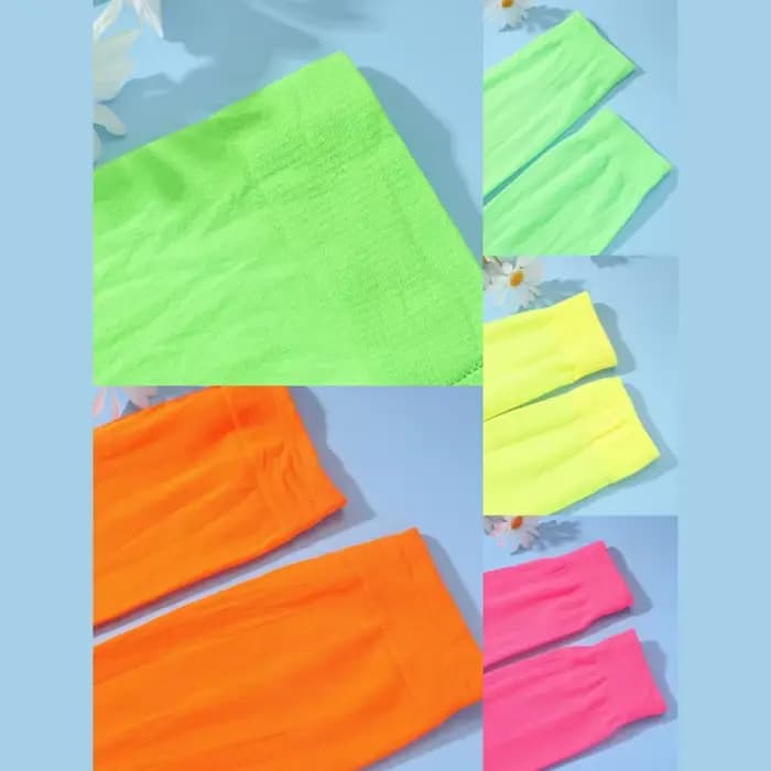 Couleur néon femmes longs bas Sexy soirée haute genou chaussettes Cosplay élasticité bas