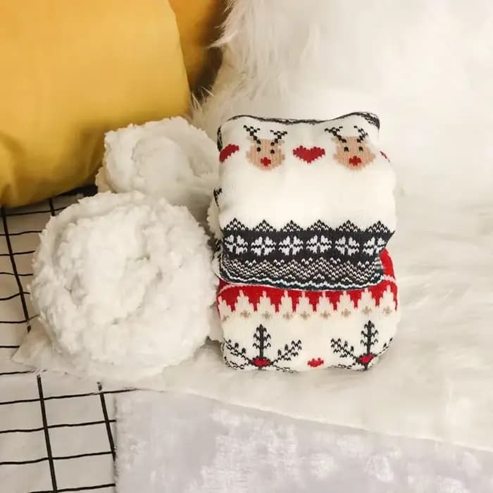 Chaussettes de sol de noël fauve flocon de neige maison chaussette de sommeil attaché tapis