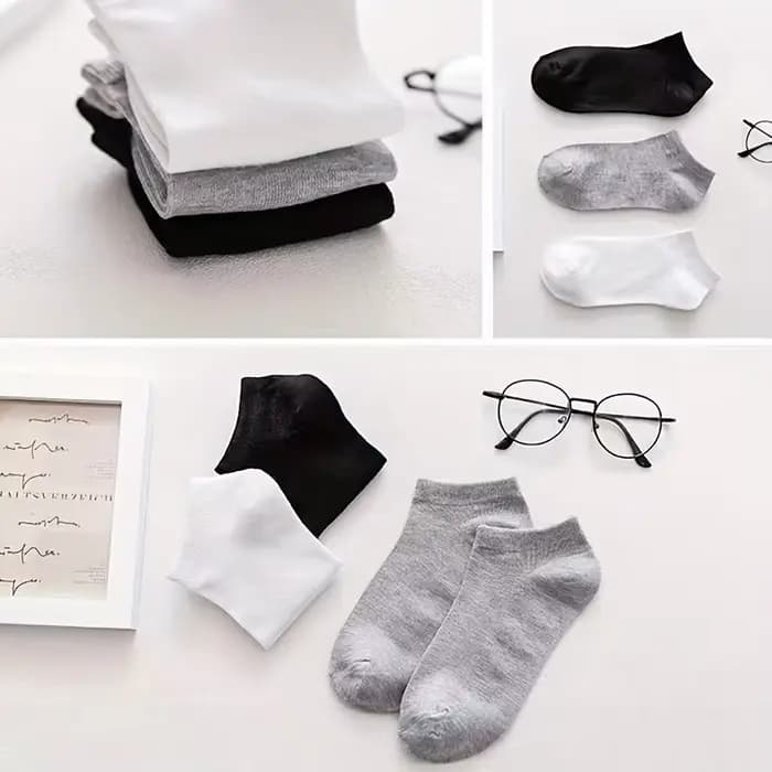 10/20/30/40/60 paires de chaussettes unisexes de couleur unie
