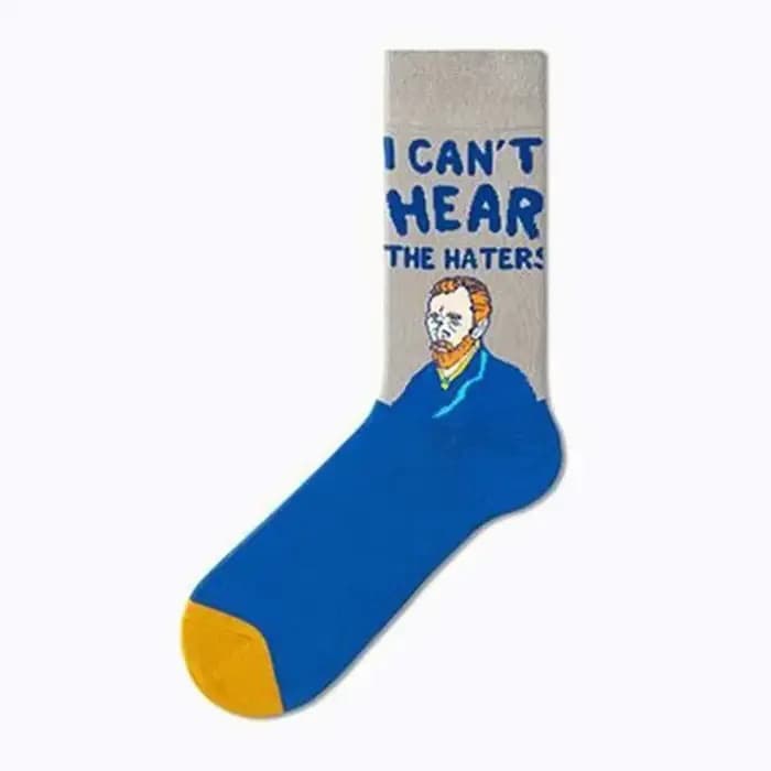 Van Gogh série chaussettes célèbre peinture style européen et américain dessin animé hommes et femmes en tube dessin animé coton chaussettes