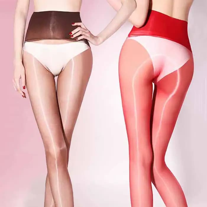 1 Deniers Ultra-mince Transparent brillant taille haute collants femmes huile