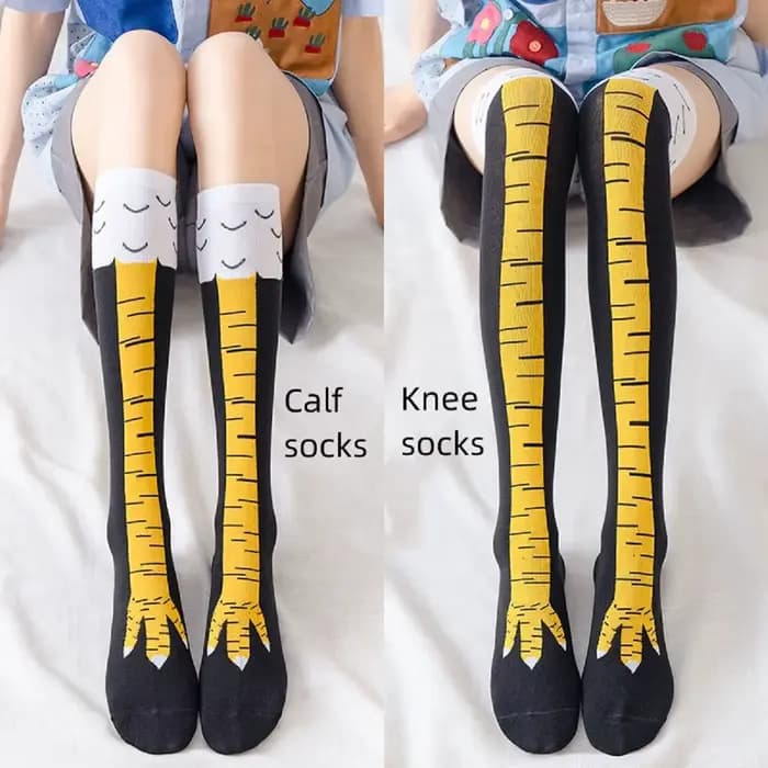 Chaussettes longues à imprimé de pieds jetables pour femmes