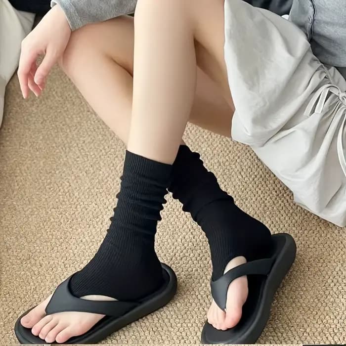 1 paire de chaussettes fines à bout ouvert pour le printemps et l'été