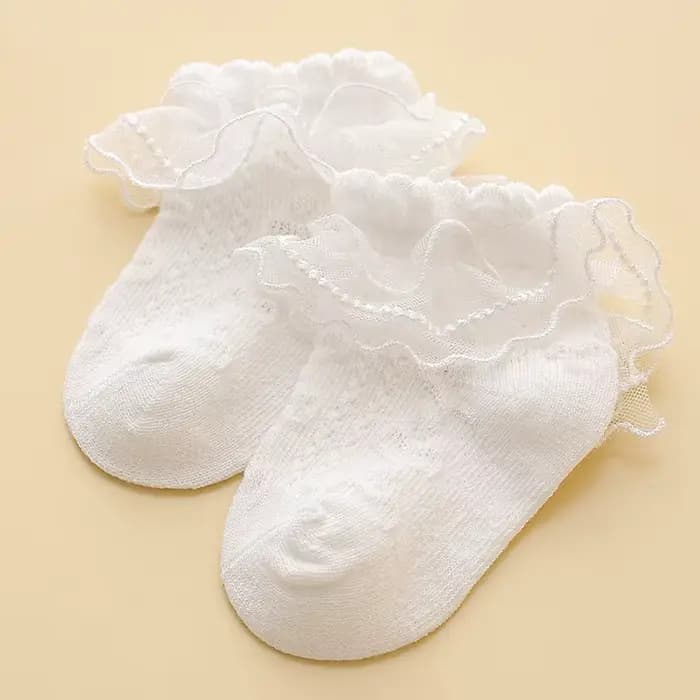 Chaussettes princesse en dentelle florale pour bébé fille