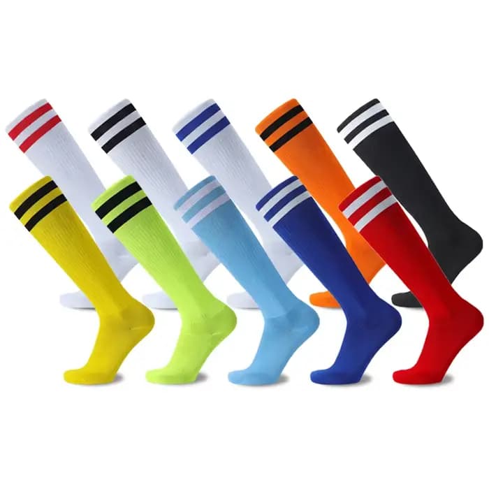 Chaussettes de Football à rayures blanches et noires pour hommes