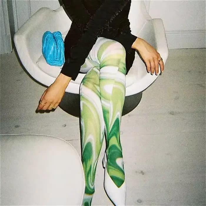 Collants élastiques College graphiques de fleurs pour femmes